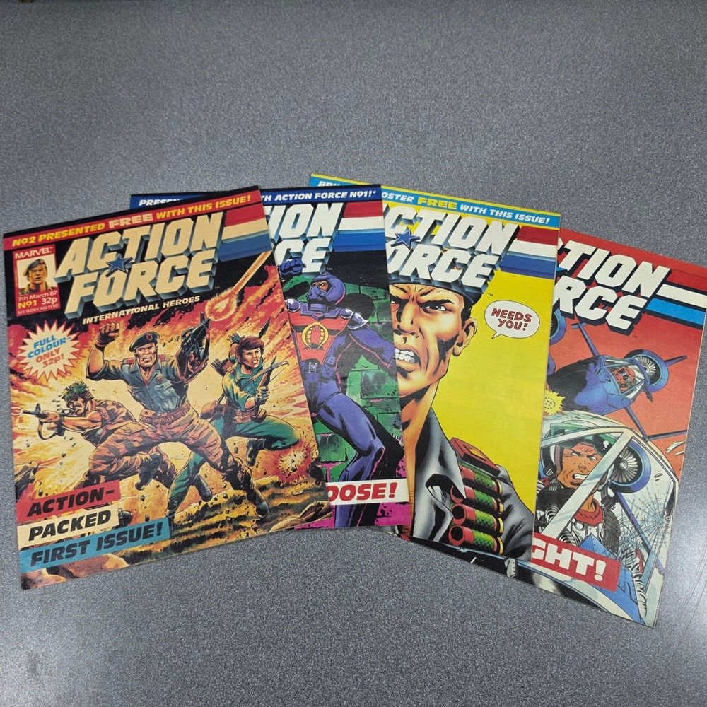 Marvel Action Force Comic Books Issues 1-4 EXCELLENT Condition GI Joe UK